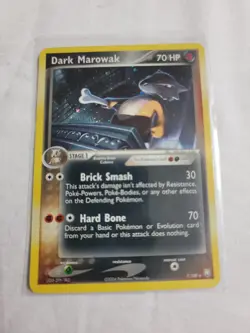 Pokemon TCG Dark Marowak Ex Team Rocket Returns 7/109 Holo Rare 2004 MP Card - Image 1