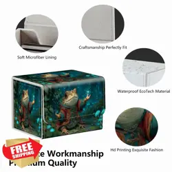 Strong Magnet Trading Card Case Green Frog Toad Holds 200 Cards Deck Box - Image 1