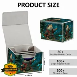 Strong Magnet Trading Card Case Green Frog Toad Holds 200 Cards Deck Box - Image 3