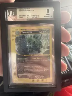 Pokemon TCG Tyranitar Expedition Base Set Holo Rare Card BGS 8 - Image 1