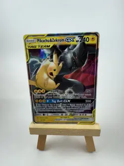 Pokemon TCG Sm: Team Up Pikachu Zekrom GX Ultra Rare Holo Card 33/181 - Image 1