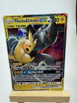 Pokemon TCG Sm: Team Up Pikachu Zekrom GX Ultra Rare Holo Card 33/181 - Image 4