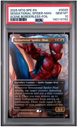 2025 Magic the Gathering Spiderman Foil 0025 Sensational Spider-Man PSA 10 - Image 1