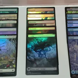 Magic The Gathering Full Art Foil Basic Land Card Lot Of 15 Mixed - Image 3