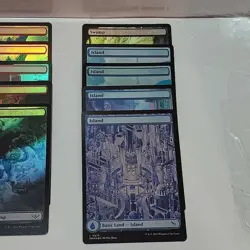 Magic The Gathering Full Art Foil Basic Land Card Lot Of 15 Mixed - Image 4
