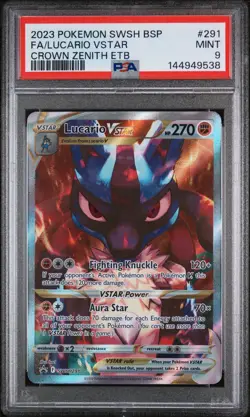 Fa/Lucario Vstar Pokemon Swsh Black Star Promo 291 NM PSA 9 - Image 1