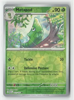 Metapod 011/165 Common 151 Pokemon Reverse Holo Near Mint - Image 1