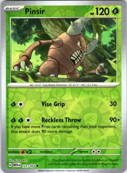 Pinsir 127/165 Uncommon 151 Pokemon Reverse Holo Moderately Played - Image 1