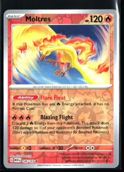 2023 Scarlet & Violet - 151 Moltres #146 Reverse Holo Rare Pokemon Card - Image 1
