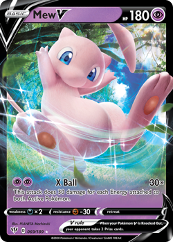 Mew V 069/189 Holo V Rare Darkness Ablaze NM/M Pokemon - Image 4