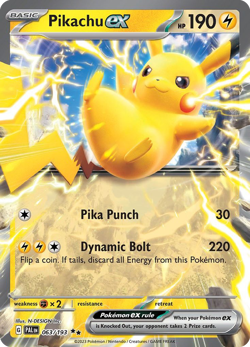 Pikachu ex 063/193 Double Rare Paldea Evolved NM/M Pokemon - Image 4