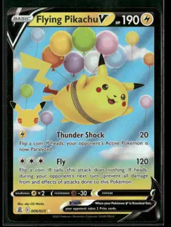 Flying Pikachu V 006/025 Holo V Rare Celebrations NM/M Pokemon - Image 1