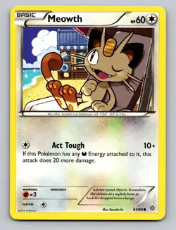 Meowth 61/98 Common Ancient Origins Pokemon LP - Image 1