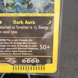 Tyranitar 029/165 Holo Rare English Stage 2 HP 120 - Expedition Base Set - Image 3