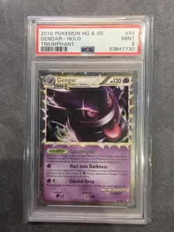 2010 POKEMON HEARTGOLD & SOULSILVER TRIUMPHANT #94 GENGAR PRIME-HOLO PSA 9 - Image 1