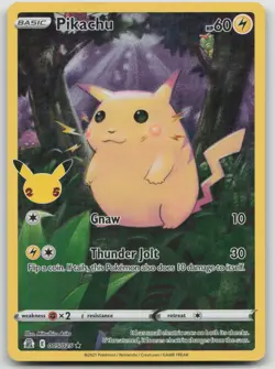 Pikachu 005/025 Celebrations Pokemon Holo MP Rare - Image 1