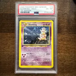 2000 POKEMON NEO GENESIS 1ST EDITION #14 SLOWKING-HOLO PSA 6 - Image 1