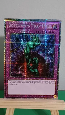 2025 Yugioh Bottomless Trap Hole Trap Card MP25-EN018 Prismatic Secret Rare - Image 1