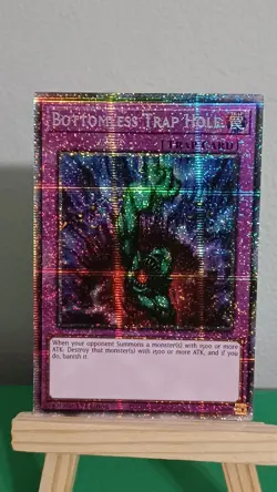 2025 Yugioh Bottomless Trap Hole Trap Card MP25-EN018 Prismatic Secret Rare - Image 3
