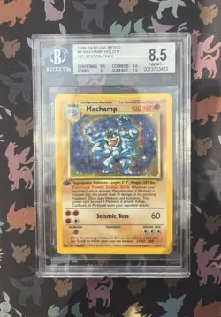 BGS 8.5 Machamp 1st Edition Holo Rare Pokemon 1999 Base Set 8/102 Sub Grades - Image 3