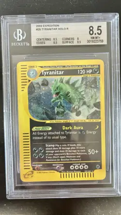 Pokemon Tyranitar Expedition 29/165 Holo Rare | BGS 8.5 | Swirl! - Image 1