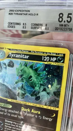 Pokemon Tyranitar Expedition 29/165 Holo Rare | BGS 8.5 | Swirl! - Image 2