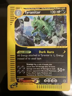 Tyranitar 066/165 Expedition Base Set Reverse Holo Rare Pokemon TCG Nintendo LP - Image 1
