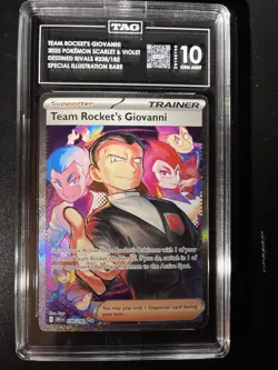 Pokemon TCG Destined Rivals Team Rockets Giovanni Card 238/182 Graded TAG 10 - Image 2