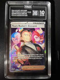 Pokemon TCG Destined Rivals Team Rockets Giovanni Card 238/182 Graded TAG 10 - Image 3
