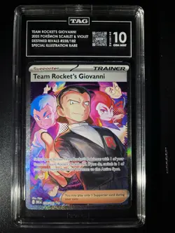 Pokemon TCG Destined Rivals Team Rockets Giovanni Card 238/182 Graded TAG 10 - Image 4