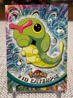 1999 Topps Pokemon #10 Caterpie (TV Animation Series 1) 3rd Print Green Logo NM - Image 1