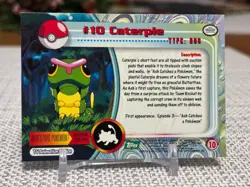 1999 Topps Pokemon #10 Caterpie (TV Animation Series 1) 3rd Print Green Logo NM - Image 2