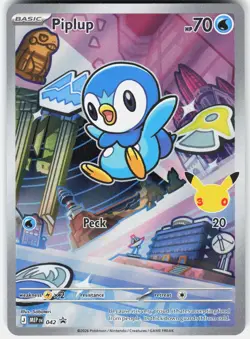 Pokemon Piplup 042 Holo Promo ME: Mega Evolution Promo Pokemon Near Mint A - Image 1