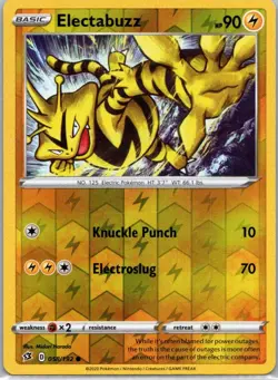 Pokemon TCG Electabuzz 58/192 Rebel Clash Rev Holo NM - Image 1