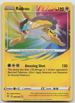 Raikou 050/185 Vivid Voltage Pokemon Holo NM Amazing Rare - Image 1