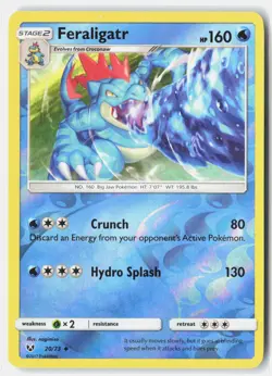 Feraligatr 20/73 Uncommon Shining Legends Pokemon Reverse Holo LP nagimiso - Image 1