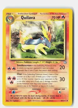 Quilava 47/111 Uncommon Neo Genesis Pokemon Unlimited LP Ken Sugimori - Image 1