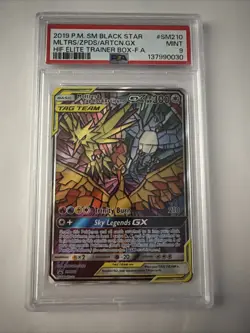 2019 Pokemon Moltres Zapdos Articuno GX SM210 Hidden Fates Promo - PSA 9 - Image 2