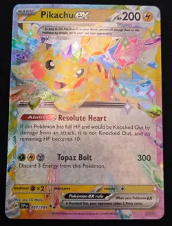 Near Mint SSP Pikachu EX Double Rare Holo 057/191 - Pokemon Surging Sparks - Image 2
