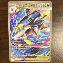 Pokemon TCG Mega Sharpedo EX 127/094 Me02: Phantasmal Flames Full Art Holo - Image 1