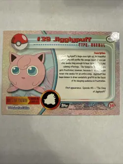 2000 Topps Series 1 Pokemon: Jigglypuff #39 - Image 2