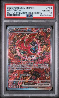 2025 POKEMON MEP EN-ME BLACK STAR PROMO #024 ORICORIO EX PSA 10 - Image 1