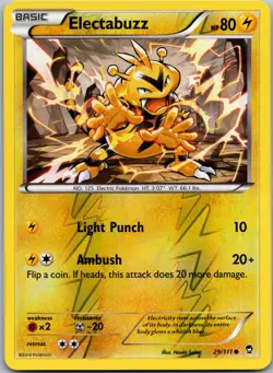 POKEMON ELECTABUZZ 29/111 COMMON REVERSE HOLO FURIOUS FISTS NM/M - Image 1