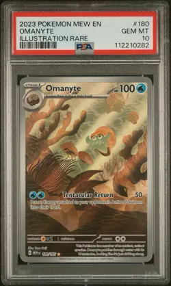 2023 POKEMON MEW EN-151 ILLUSTRATION RARE #180 OMANYTE PSA 10 - Image 1