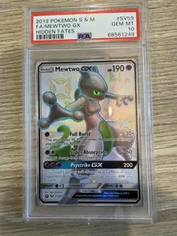 2019 POKEMON SUN&MOON | MEWTWO GX SV59/SV94 | ENG | HIDDEN FATES | PSA 10 GEM MT - Image 3