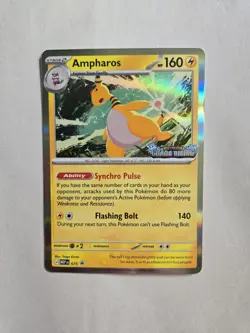 Pokemon Ampharos #75 Chaos Rising Pre-Release Staff Promo NM - Image 1