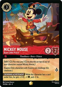 MICKEY MOUSE - Brave Little Prince Legendary #111/204 EN 9 Disney Lorcana FABLED - Image 1