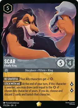 SCAR - Finally King Legendary #175/204 EN 9 Disney Lorcana FABLED 2025 Non-Foil - Image 1