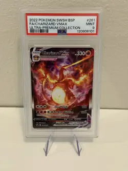 PSA 9 MINT Charizard VMAX SWSH261 FULL ART HOLO PROMO Pokemon Card - Image 1