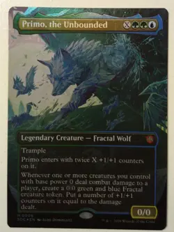Primo, the Unbounded *Borderless FOIL* Magic MtG x1 SOC Commander Secrets - Image 1